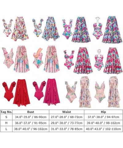 Women's Floral One Piece Swimsuit with Beach Cover up Wrap Skirt Tummy Control Bathing Suit Sarong Monokini Hot Pink & Halter...