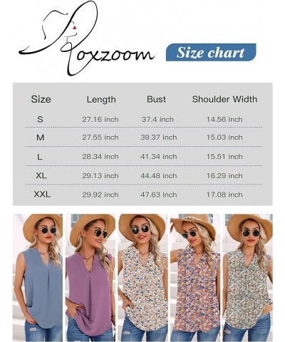 RoxZoom Women's Summer V Neck Short/Sleeveless Sleeve Tops Casual Chiffon Blouses Boho Shirts for Women Purple $8.24 Tops