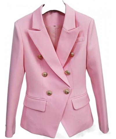 Women's Classic Double Breasted Metal Buttons Blazer Outer Size S-4XL (Color : Orange 3, Size : 3X-Large) X-Large Pink2 $38.3...