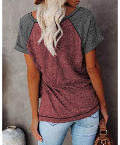 Women's Tops Short Sleeve T Shirts Crewneck Casual Loose Fit Tunic Tops 2 Brick Red $9.87 T-Shirts