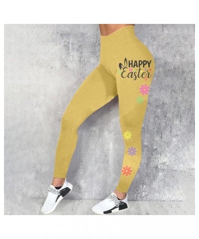 Easter Day Leggings for Women Happy Easter Leggings Spring Cute Rabbits Plus Size Leggings Tights Bunny Yoga Pants Z2-gold $8...