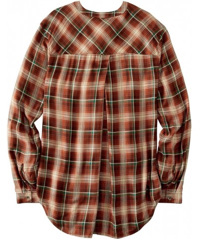 Women's Breezy Tunic Barn Rust Plaid $14.67 Tops