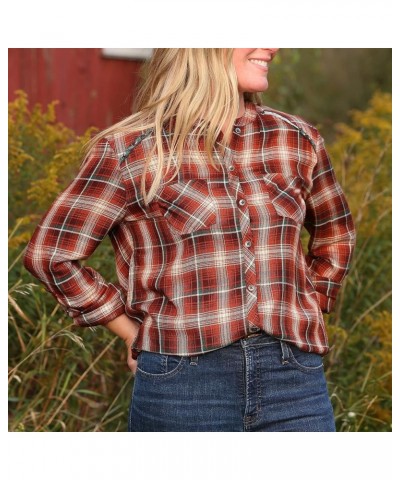 Women's Breezy Tunic Barn Rust Plaid $14.67 Tops