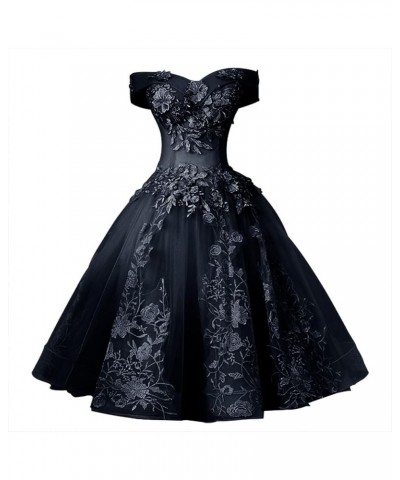 Homecoming Dresses for Teens Off The Shoulder Short Prom Dress Lace V Neck Party Gowns Navy Blue $31.57 Dresses