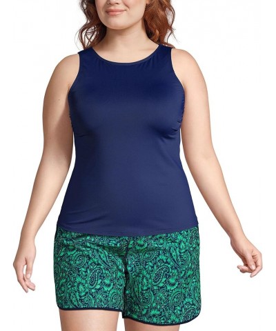 Women's Modest High Neck Tankini Top Swimsuit Deep Sea Navy $16.56 Swimsuits