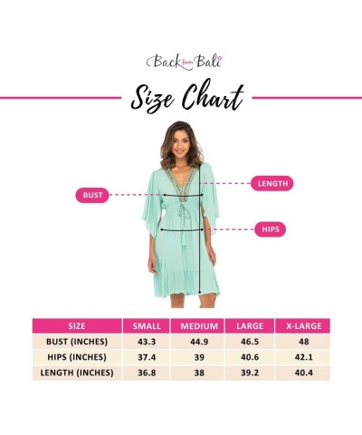 Womens Short Sundress Flowy Boho Beach Dress with Beaded Deep V Neck, Casual Sexy Summer Party Dress Aqua $23.98 Dresses