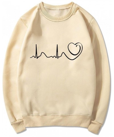 Sweatshirts For Teen Girls Funny Letter Graphic Oversize Pullover Comfy Casual Pullover Fall Winter Clothes D12_beige $7.50 H...