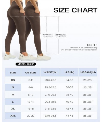 Softness Stretchy Workout Leggings 25" / 28" - High Waisted Yoga Pants for Women with Pockets 25 inches Tiramisu $11.00 Others