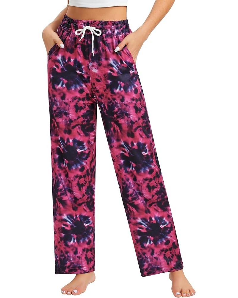 Women's Pajama Pants Stretch Lounge Pants Drawstring Comfy Sleep Bottoms with Pockets Blue,tie Dye $11.50 Sleep & Lounge