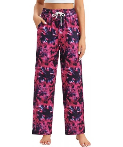 Women's Pajama Pants Stretch Lounge Pants Drawstring Comfy Sleep Bottoms with Pockets Blue,tie Dye $11.50 Sleep & Lounge