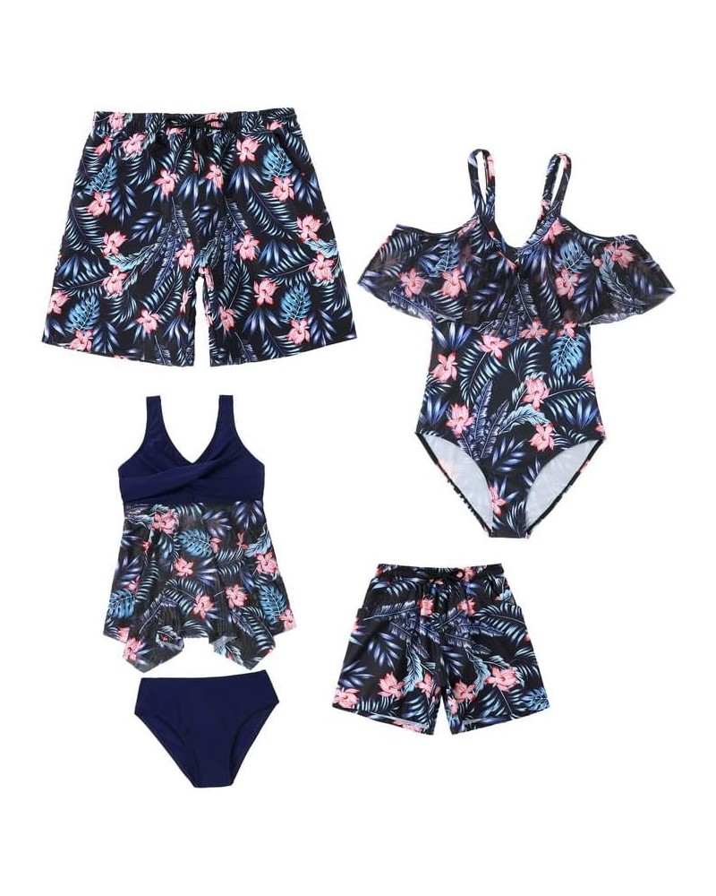 Family Matching Swimsuit Sets Plus Size High Waisted Two Piece Bikini Sets for Women Matching Swimwear for Boys Girls Men Mat...