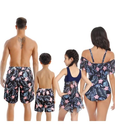 Family Matching Swimsuit Sets Plus Size High Waisted Two Piece Bikini Sets for Women Matching Swimwear for Boys Girls Men Mat...