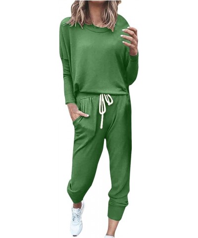 Black of Friday Deals Women's 2 Piece Casual Outfits Lounge Wear Set Loose Tracksuits Plus Size Graphic Sweatsuits 02❄green_c...