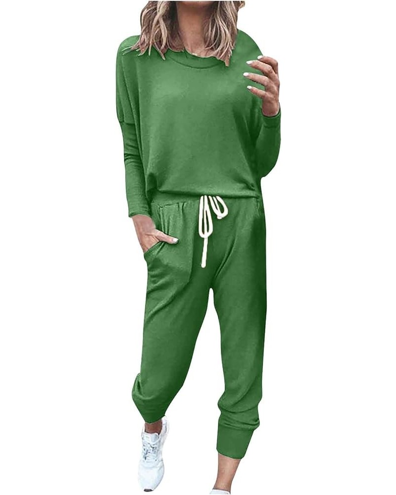 Black of Friday Deals Women's 2 Piece Casual Outfits Lounge Wear Set Loose Tracksuits Plus Size Graphic Sweatsuits 02❄green_c...