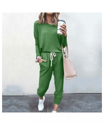 Black of Friday Deals Women's 2 Piece Casual Outfits Lounge Wear Set Loose Tracksuits Plus Size Graphic Sweatsuits 02❄green_c...