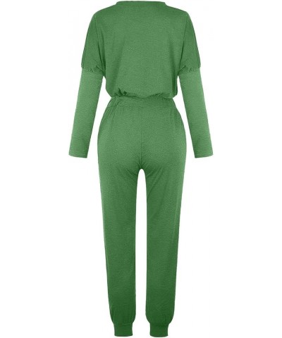 Black of Friday Deals Women's 2 Piece Casual Outfits Lounge Wear Set Loose Tracksuits Plus Size Graphic Sweatsuits 02❄green_c...