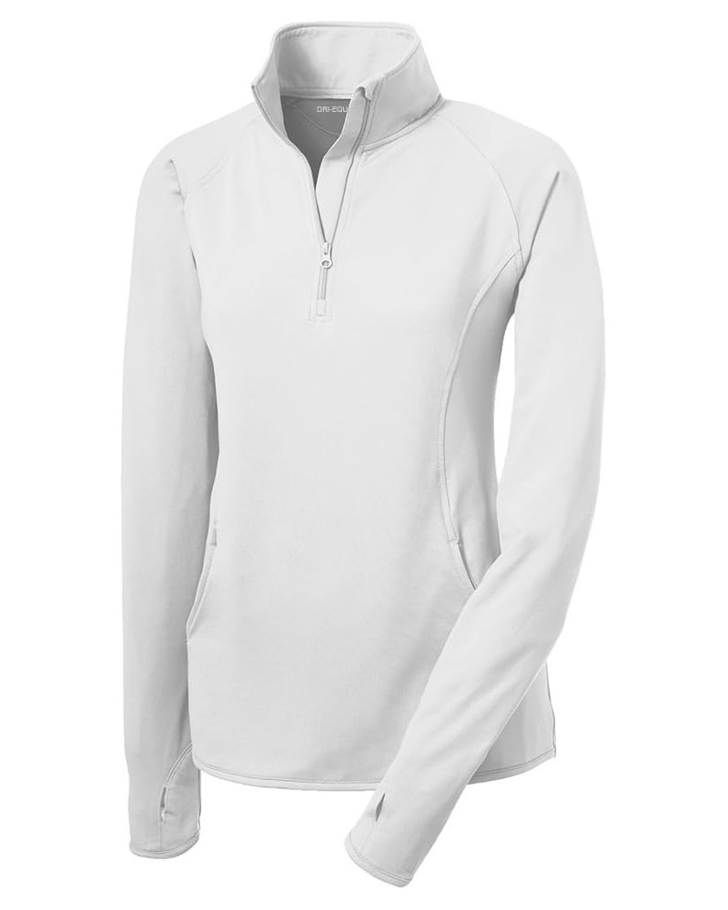 Ladies Moisture Wicking 1/2-Zip Stretch Pullover Sweatshirts in XS-4XL White $20.21 Activewear