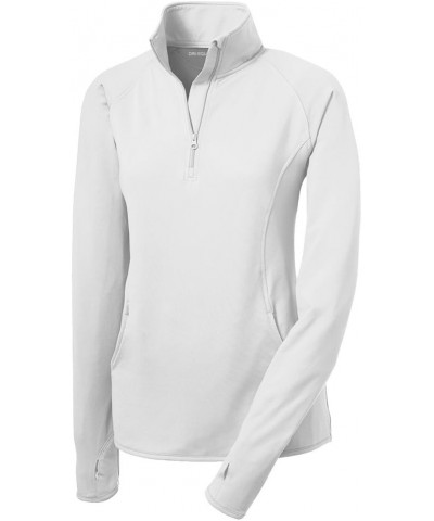 Ladies Moisture Wicking 1/2-Zip Stretch Pullover Sweatshirts in XS-4XL White $20.21 Activewear