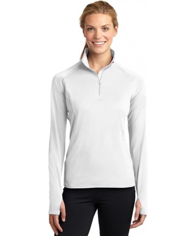 Ladies Moisture Wicking 1/2-Zip Stretch Pullover Sweatshirts in XS-4XL White $20.21 Activewear