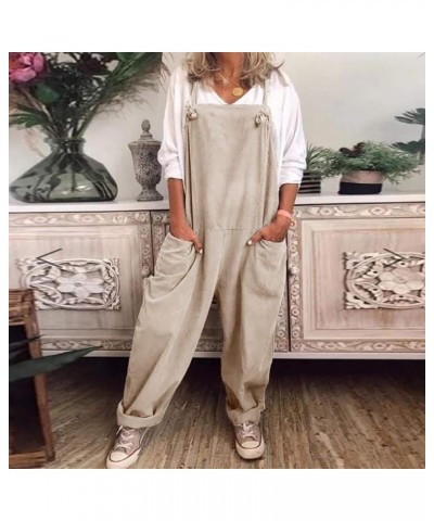 Womens Plus Size Overalls Casual Loose Dungarees Romper Baggy Playsuit Jumpsuit Skin Tight Jumpsuit Coffee $5.97 Jumpsuits