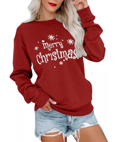 Women Cute Merry Christmas Xmas Hat Graphic Raglan Shirt Long Sleeve Shirts Sweatshirt Tops D-red $10.61 Hoodies & Sweatshirts