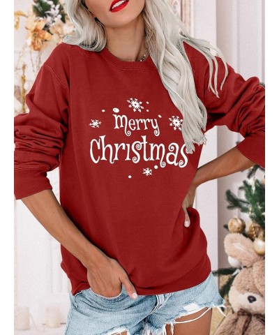 Women Cute Merry Christmas Xmas Hat Graphic Raglan Shirt Long Sleeve Shirts Sweatshirt Tops D-red $10.61 Hoodies & Sweatshirts