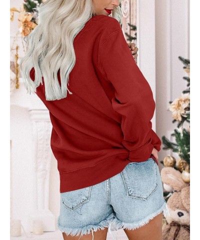 Women Cute Merry Christmas Xmas Hat Graphic Raglan Shirt Long Sleeve Shirts Sweatshirt Tops D-red $10.61 Hoodies & Sweatshirts