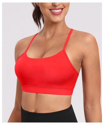 Spaghetti Strap Padded Sports Bras for Women - Y Back Yoga Workout Tops (3 Pack) 3darkred $16.10 Lingerie