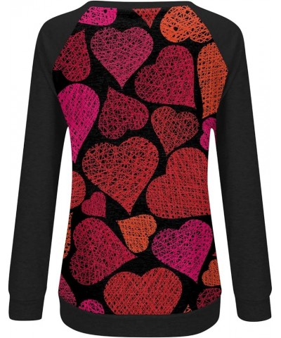 Valentines Shirts For Women,Love Heart Shirt Long Sleeve Oversized Sweatshirt Plus Size Tops Crew Neck Pullover A-red $9.27 H...