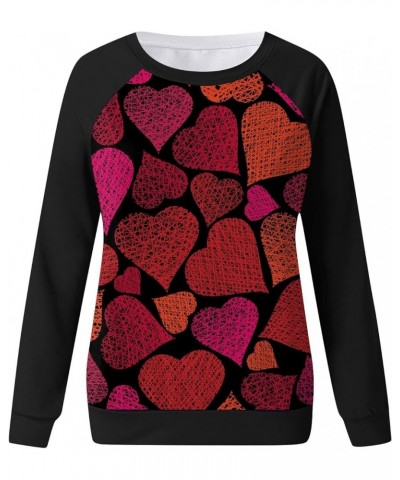 Valentines Shirts For Women,Love Heart Shirt Long Sleeve Oversized Sweatshirt Plus Size Tops Crew Neck Pullover A-red $9.27 H...