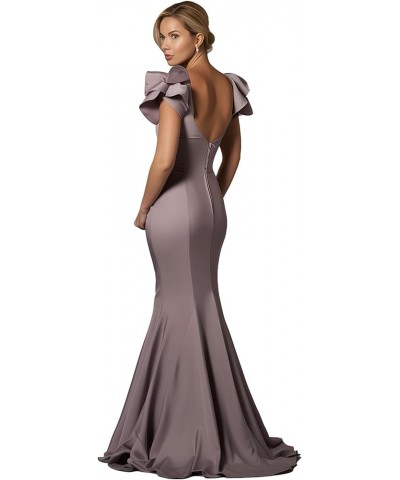 Mother of The Bride Dresses Long - Satin Rullfes Sleeves Mermaid Evening Gowns Dark Regency a $49.39 Dresses