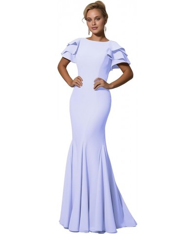 Mother of The Bride Dresses Long - Satin Rullfes Sleeves Mermaid Evening Gowns Dark Regency a $49.39 Dresses