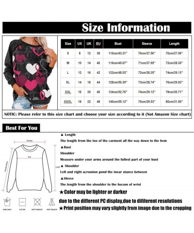 Valentines Shirts For Women,Love Heart Shirt Long Sleeve Oversized Sweatshirt Plus Size Tops Crew Neck Pullover A-red $9.27 H...