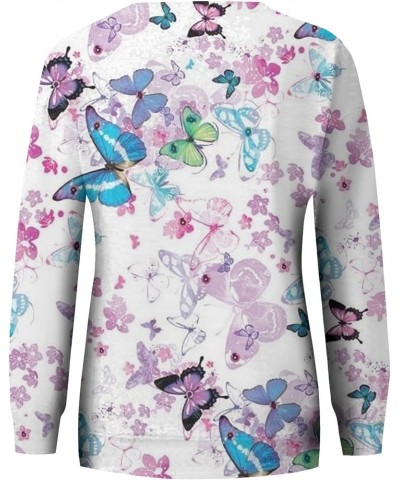 Sweatshirts For Women Trendy 2023 Long Sleeve Butterfly Printed Hoodies Y2kTeen Girls Loose Sweatshirt With Pocket B-purple $...