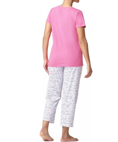 Women's SleepWell Short Sleeve Tee and Skimmer Pajama Set - Stay Cool and Cozy with Temp Tech Pink Lemonade - Care Script $13...