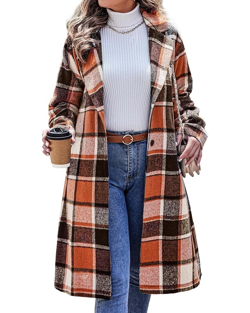 Womens Plus Size Flannel Plaid Shacket Jacket Button Down Long Sleeve Lounge Boyfriend Shirt Long Tartan Coat Ydl6 $13.25 Blo...