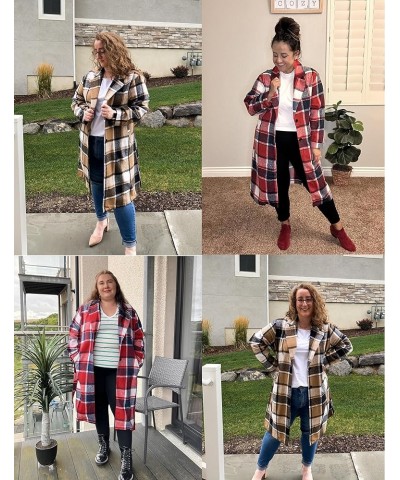 Womens Plus Size Flannel Plaid Shacket Jacket Button Down Long Sleeve Lounge Boyfriend Shirt Long Tartan Coat Ydl6 $13.25 Blo...