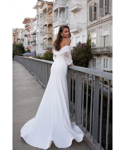 Bridal Beach Wedding Dresses 2023 Color Long Applique Lace Puffy Sleeves Bridal Gowns for Women J-white $49.35 Dresses