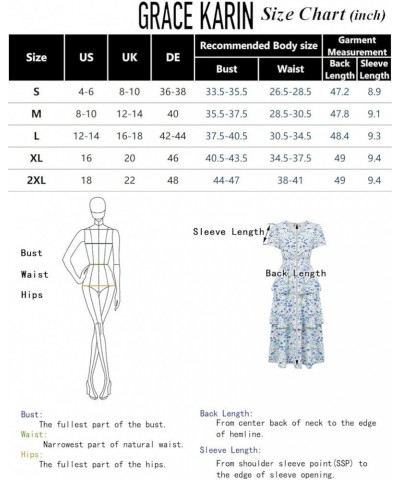 Women's 2024 Floral Summer Long Midi Dress V Neck Short Sleeve Ruffle Tiered Layered Boho Swing Dresses White Blue Floral $24...