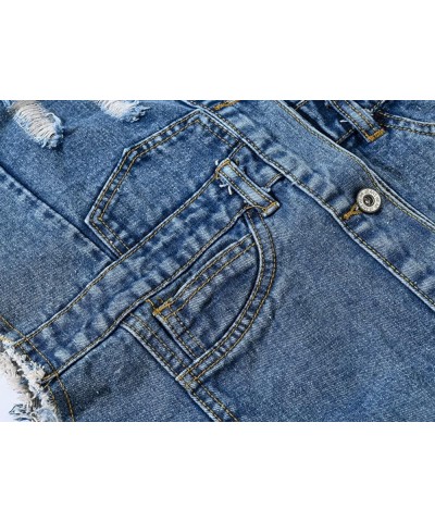 Retro Ripped Holes Casual Loose Denim Jeans Vest For Women Sleeveless Jacket 976blue $12.00 Vests