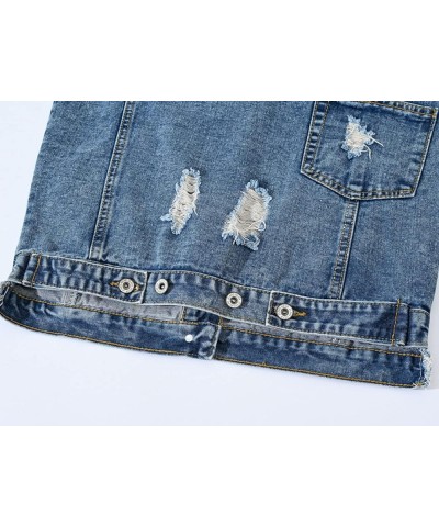 Retro Ripped Holes Casual Loose Denim Jeans Vest For Women Sleeveless Jacket 976blue $12.00 Vests