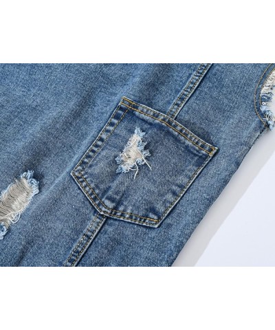 Retro Ripped Holes Casual Loose Denim Jeans Vest For Women Sleeveless Jacket 976blue $12.00 Vests