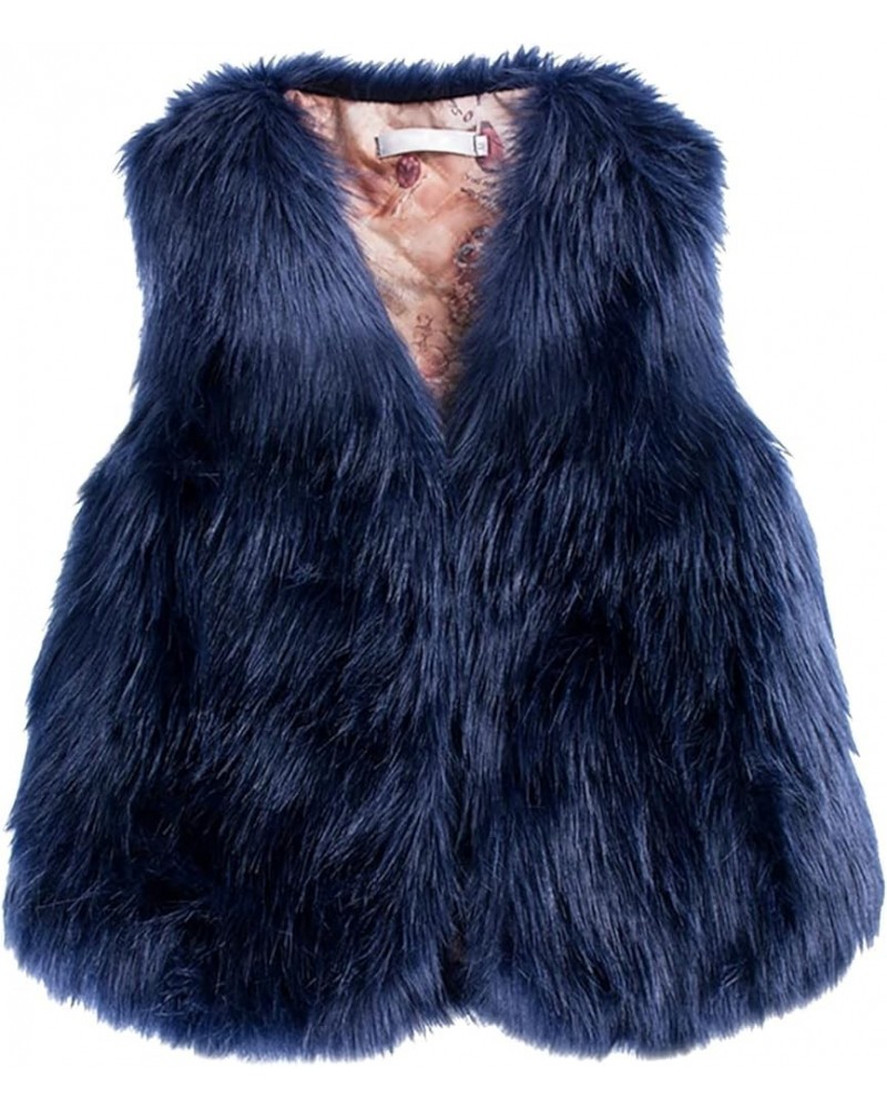 Faux Fur Vests For Women,2023 Winter Warm Soft Shaggy Open Front Lapel Fuzzy Fleece Jacket Outerwear,Casual Sleeveless Coat A...