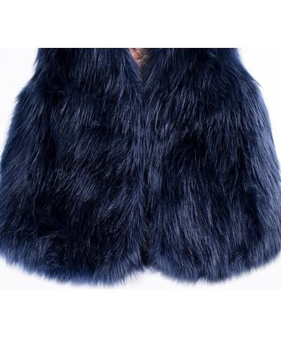 Faux Fur Vests For Women,2023 Winter Warm Soft Shaggy Open Front Lapel Fuzzy Fleece Jacket Outerwear,Casual Sleeveless Coat A...