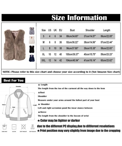 Faux Fur Vests For Women,2023 Winter Warm Soft Shaggy Open Front Lapel Fuzzy Fleece Jacket Outerwear,Casual Sleeveless Coat A...