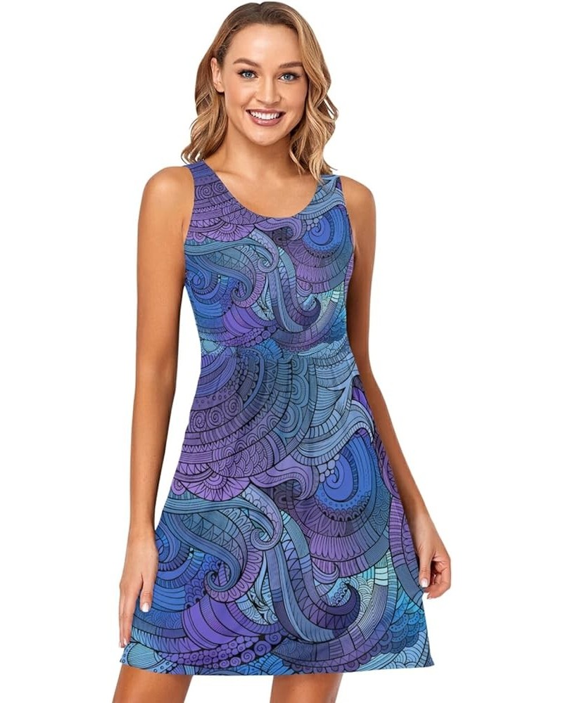 Women's Sleeveless Casual Dresses Swing Cover Up Sundress with Pockets(S-XXL) Multi 6 $17.22 Swimsuits