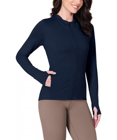 Women's UPF 50+ Sun Protection Hoodie with Pockets, SPF Long Sleeve Full Zip Jacket UV Shirts for Hiking Outdoor Navy $15.83 ...