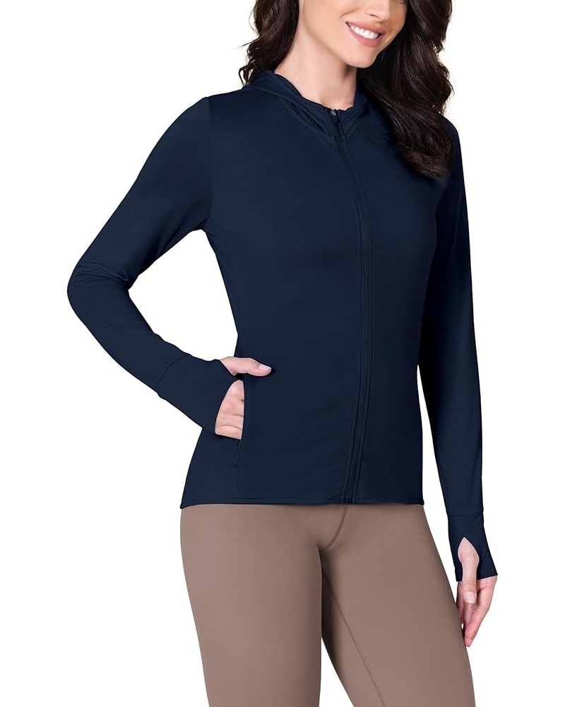 Women's UPF 50+ Sun Protection Hoodie with Pockets, SPF Long Sleeve Full Zip Jacket UV Shirts for Hiking Outdoor Navy $15.83 ...