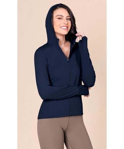 Women's UPF 50+ Sun Protection Hoodie with Pockets, SPF Long Sleeve Full Zip Jacket UV Shirts for Hiking Outdoor Navy $15.83 ...