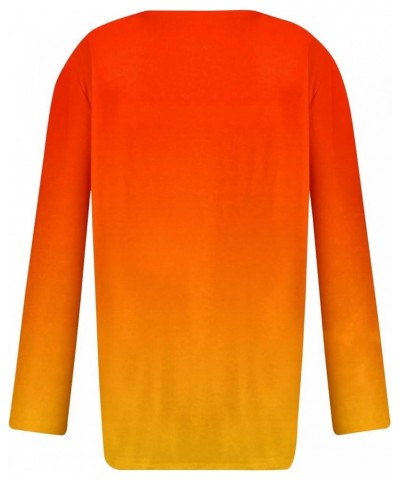 Button Fall Tops for Women 2023 Smock Chest V Neck Shirts Dressy Long Sleeve Blouses Solid Tunic Tops for Legging E37-orange ...